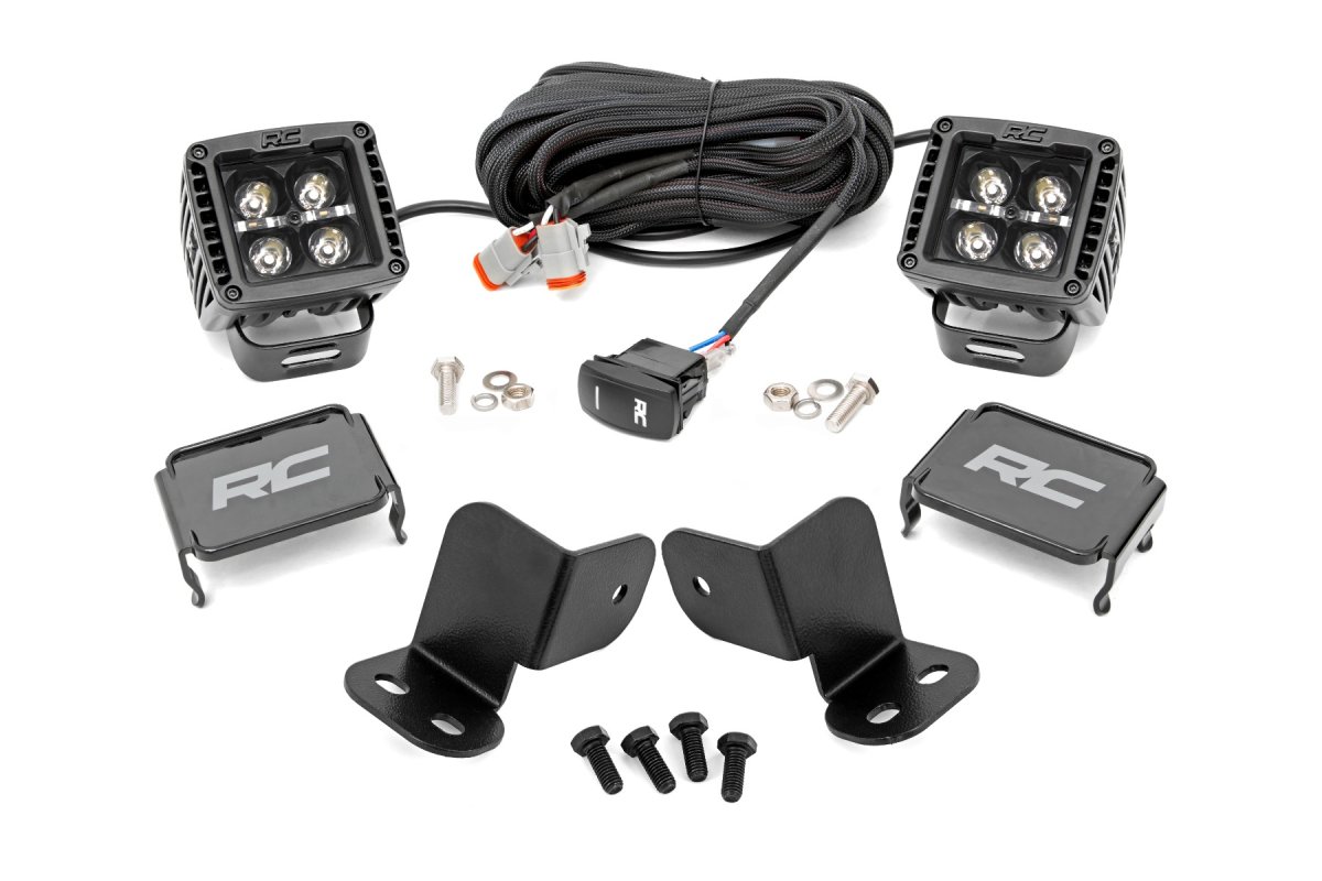 Segway 570 F LED Light Kit - Rear - Rough Country - Amber DRL - Black